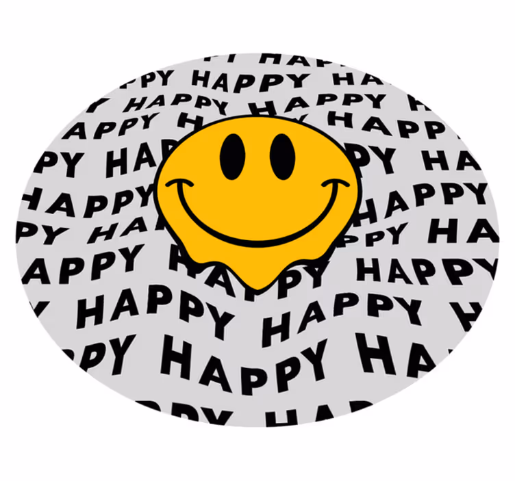 Big smiley happy face vintage rug - TenStickers