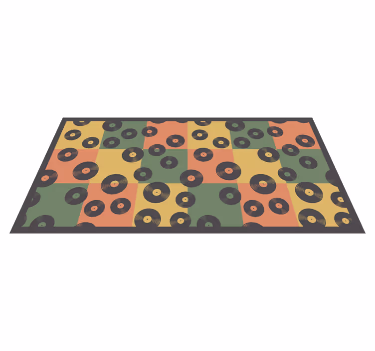 Mosaic vinyl rug colorful vinyl records - TenStickers