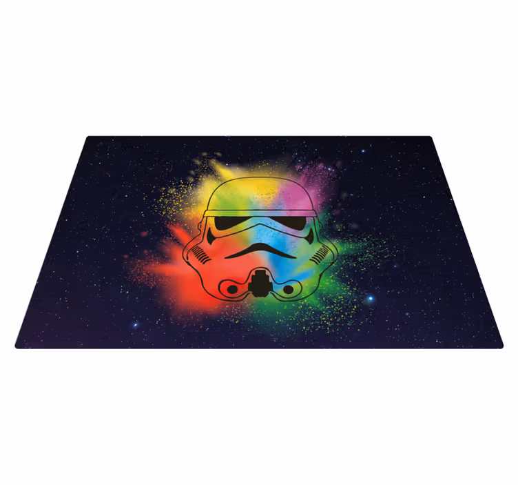 Colorful Stormtrooper Face kids vinyl rug - TenStickers