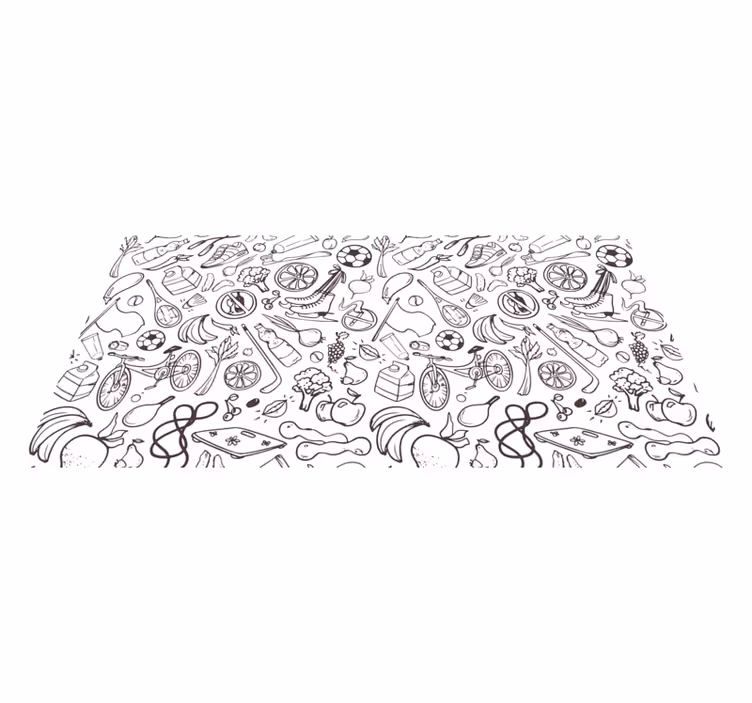 Active Lifestyle Icons kids vinyl rug - TenStickers