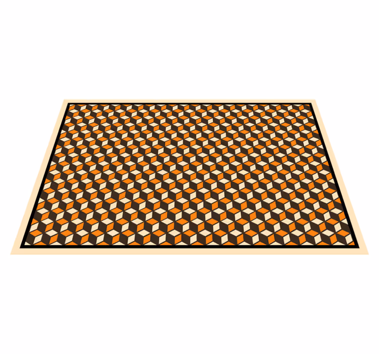 Vibrant Hexagonal Shapes geometric vinyl rug - TenStickers