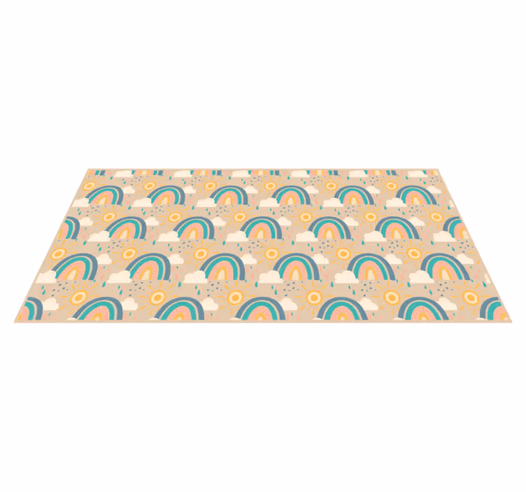 Cheerful Rainbow Pattern playroom carpet - TenStickers