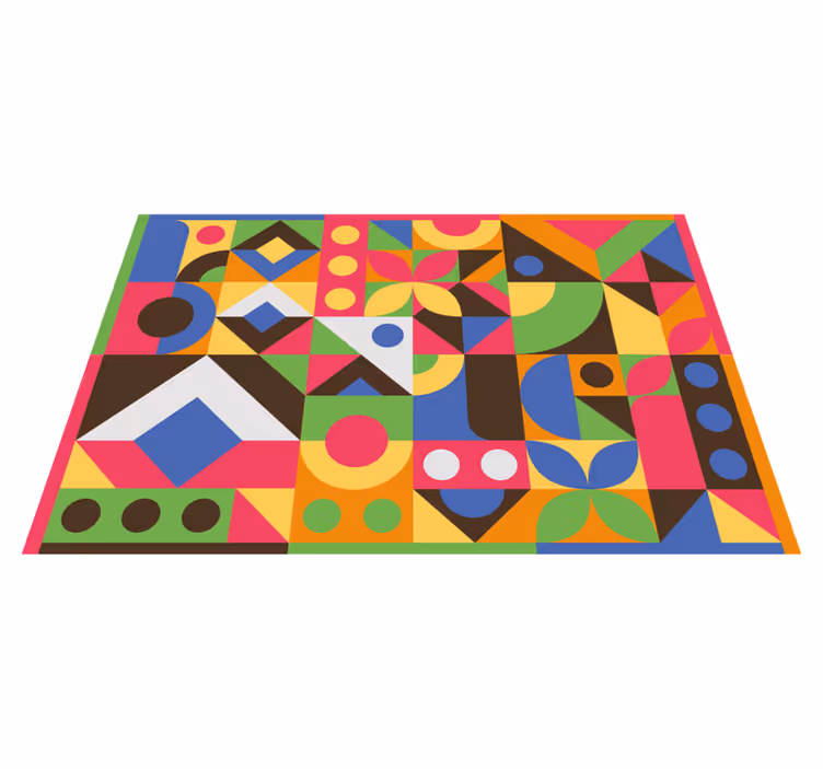 Geometric Shapes Splash geometric vinyl rug - TenStickers