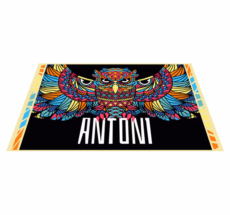 Colorful Owl Customization custom vinyl rug - TenStickers