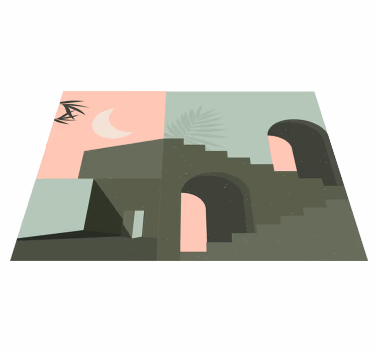 Minimalist Abstract Scenery minimal vinyl rug - TenStickers