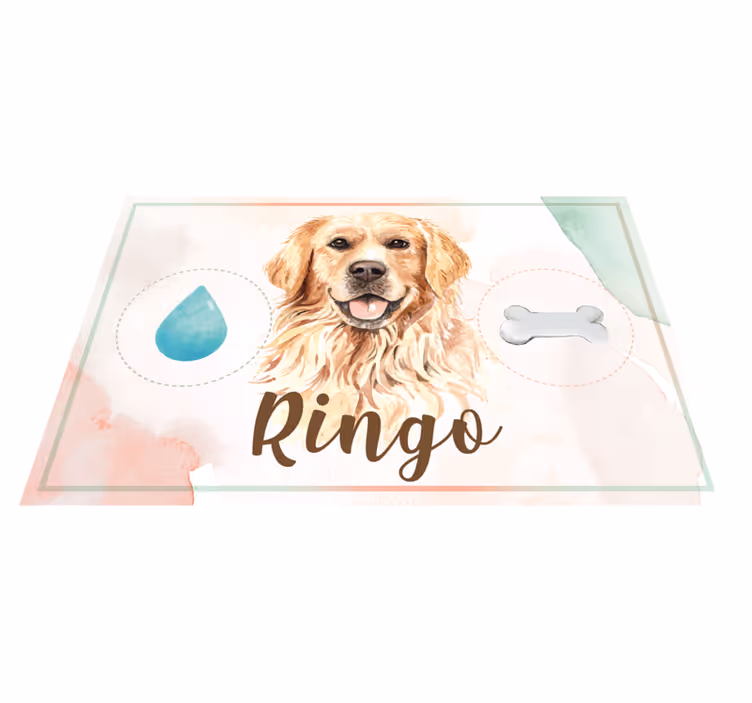 Golden retriever water and food animal rug - TenStickers