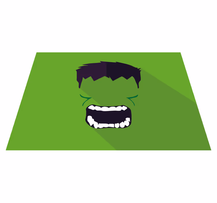 Green superhero kids vinyl rug - TenStickers
