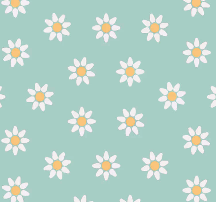 Green floral pattern wallpaper childrens room - TenStickers