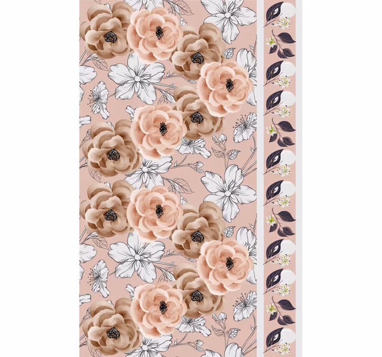 Elegant beige arrangement flowers wallpaper - TenStickers