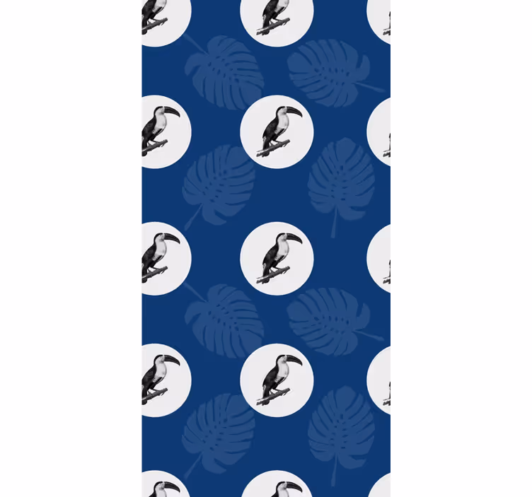 Toucan and leaves birds in wallpaper - TenStickers