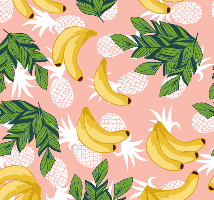 Tropical fruit foliage kitchen wallpaper - TenStickers