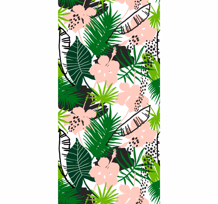 Tropical green delight jungle themed wallpaper - TenStickers