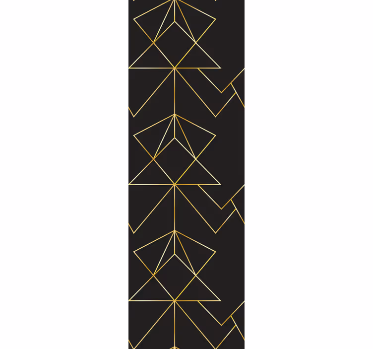 Golden leaf shapes wallpaper geometric - TenStickers
