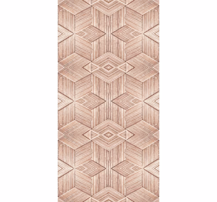 Intricate patterns wood effect wallpaper - TenStickers