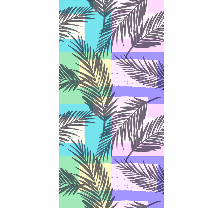 Abstract pastel palm trees jungle themed wallpaper - TenStickers