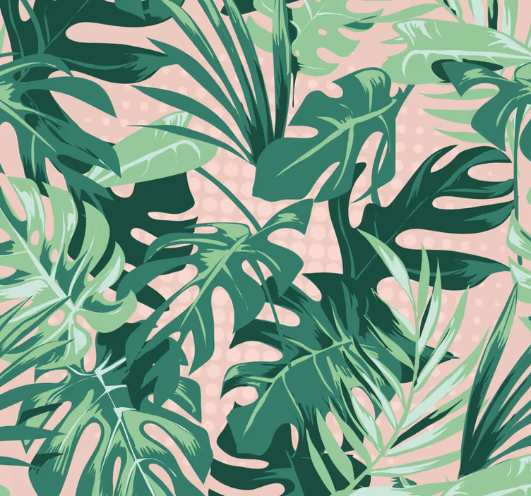 Tropical plant design jungle themed wallpaper - TenStickers