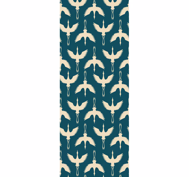 Elegant beige designs birds in wallpaper - TenStickers