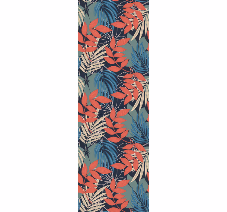 Blue coral jungle leaves wallpaper - TenStickers