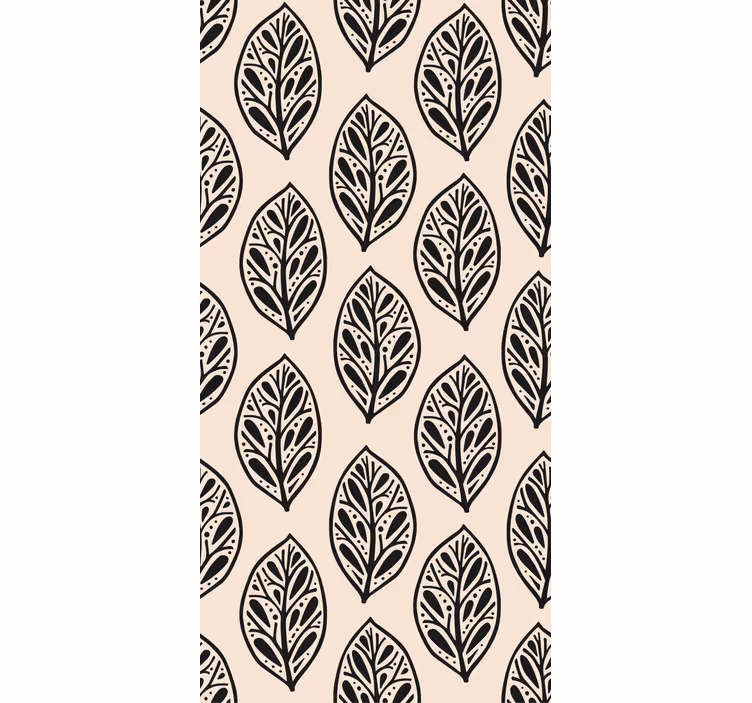 Stylish beige arrangement leaves wallpaper - TenStickers