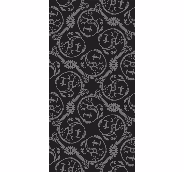 Elegant black elements floral wallpaper - TenStickers