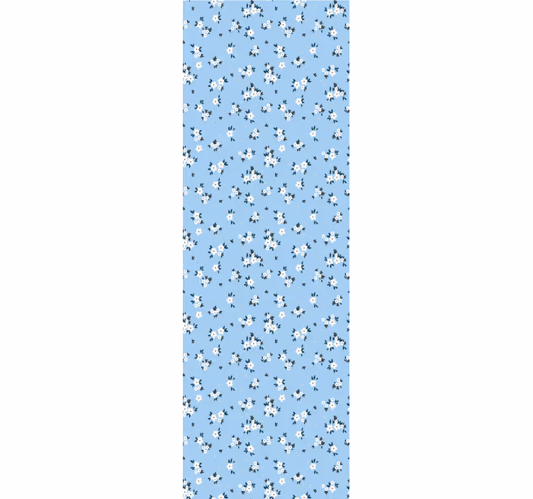 Blue Floral Background flowers wallpaper - TenStickers
