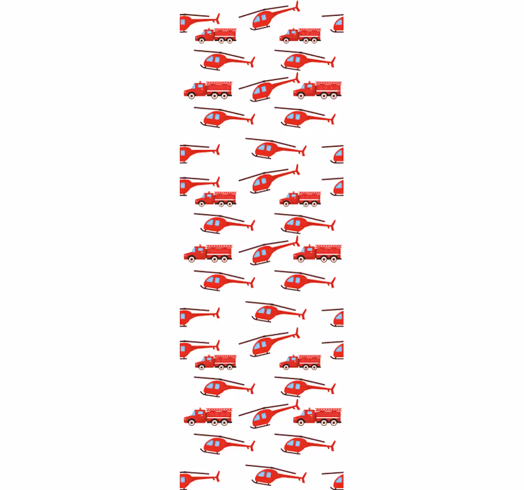 Red helicopter fun wallpaper childrens room - TenStickers