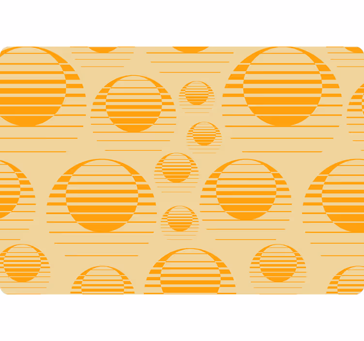 Wallpaper geometric retro orange suns - TenStickers