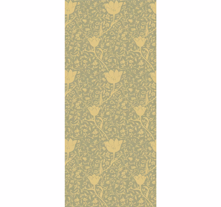 Nature wallpaper gold and green subtle floral design - TenStickers