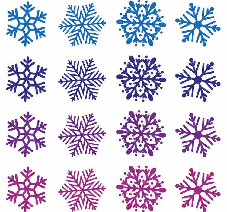 Holiday christmas wallpaper purple and blue snowflakes - TenStickers