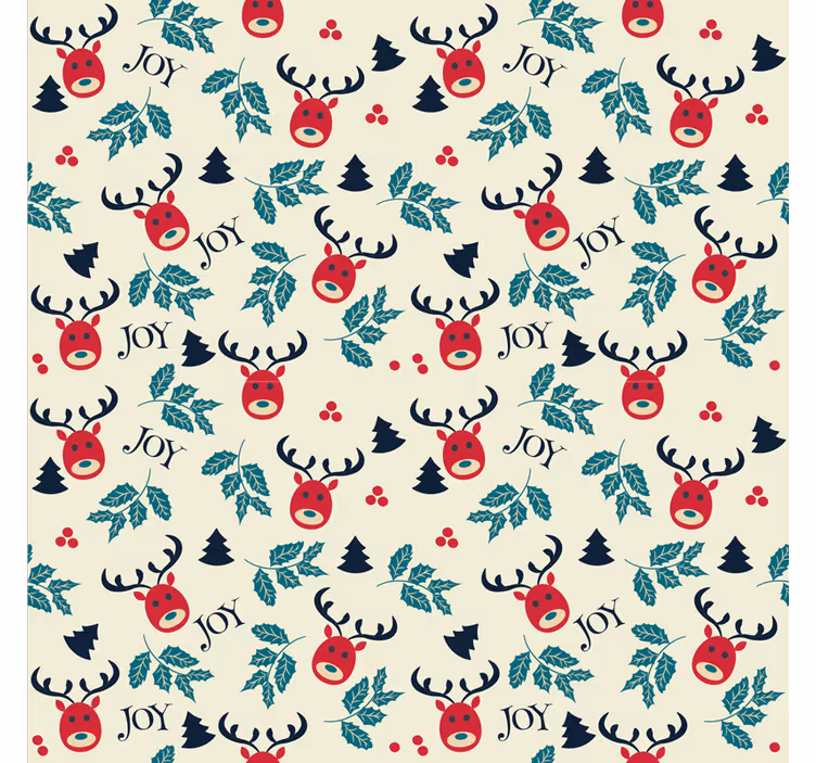Holiday christmas wallpaper joy and reindeer - TenStickers