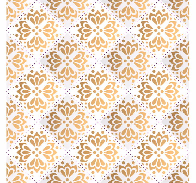 Living area wallpaper golden mandalas - TenStickers
