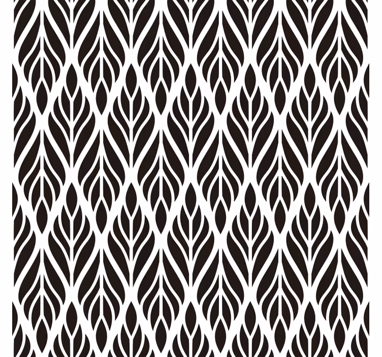 Living area wallpaper graceful black leaves - TenStickers