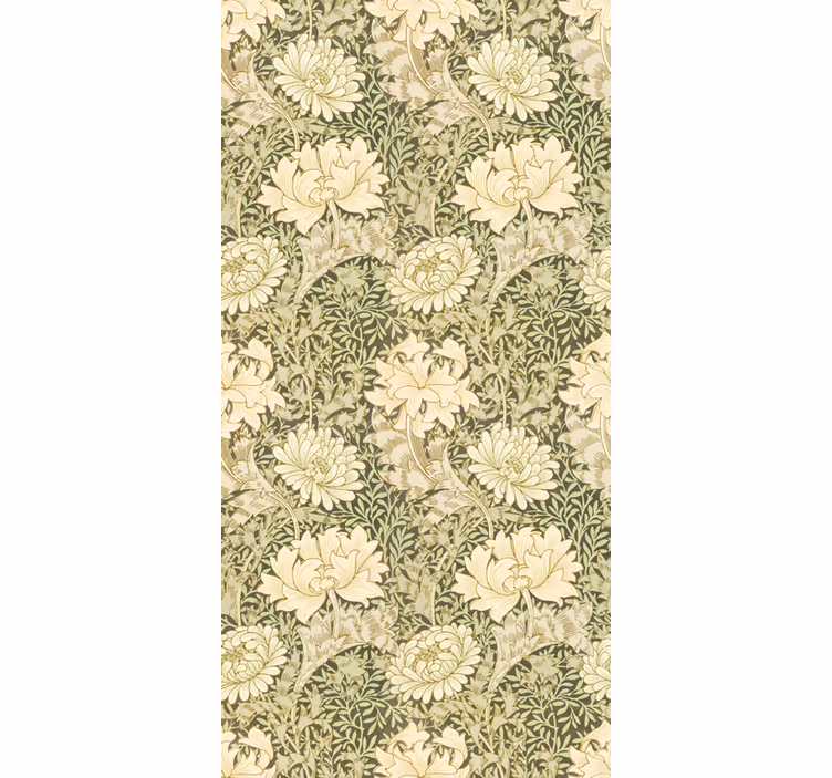 Ornamental wallpaper modern style chrysanthemum - TenStickers