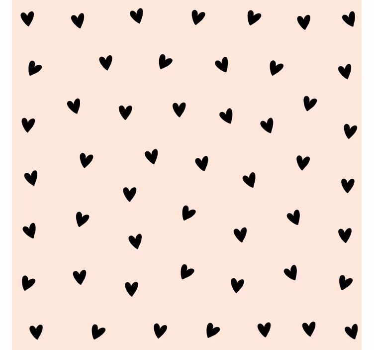 Wall paper in bedroom black heart design - TenStickers