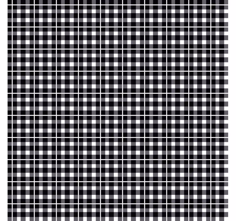 Ornamental wallpaper black and white gingham design - TenStickers