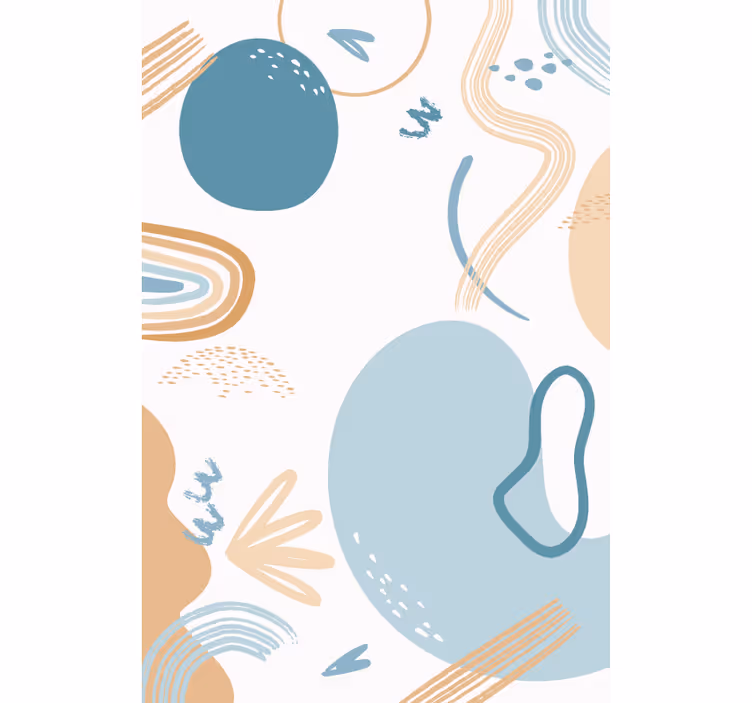 Living area wallpaper with abstract wave designs - TenStickers