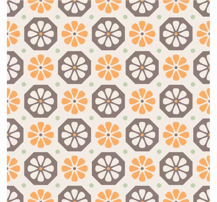 Ornamental wallpaper with floral pattern accents - TenStickers
