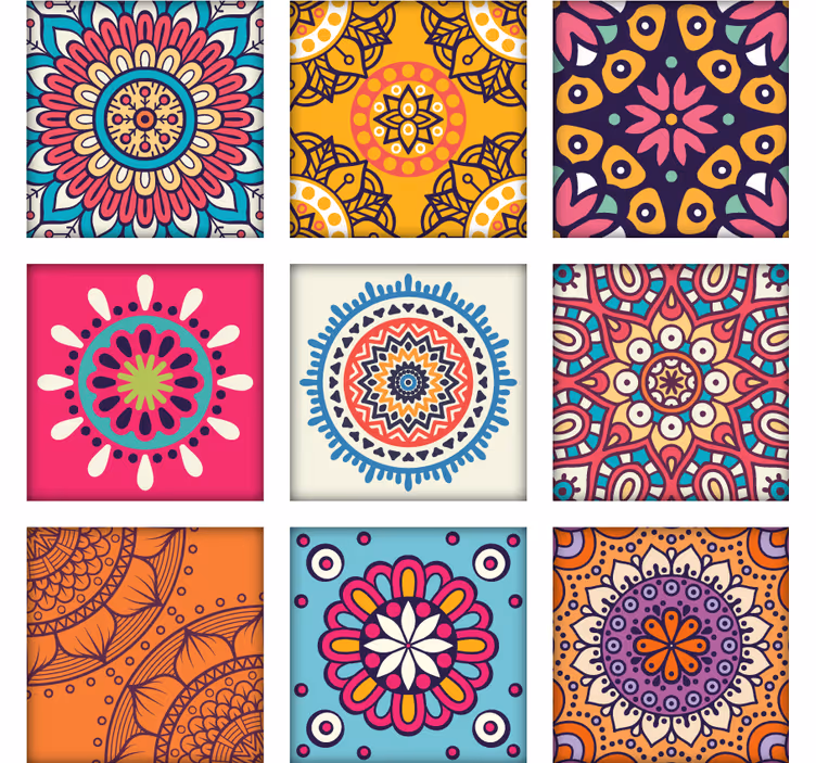 Ornamental wallpaper colorful mosaic designs - TenStickers
