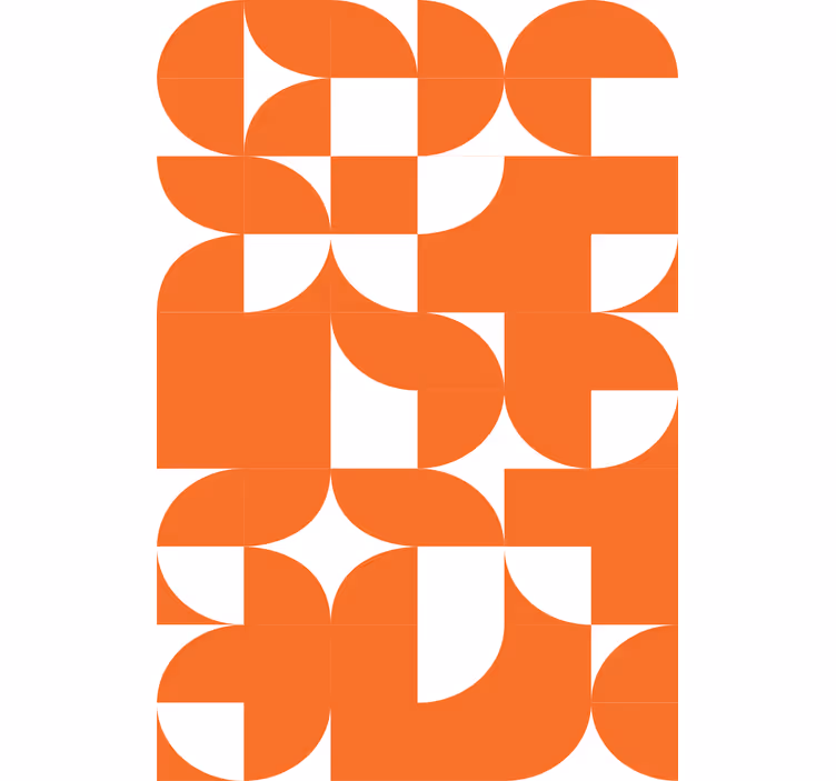 Textured wallpaper with orange circle geometric pattern - TenStickers