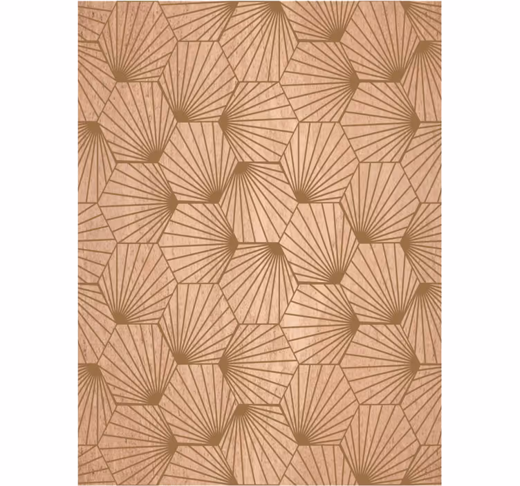 Living area wallpaper brown hexagon lines - TenStickers