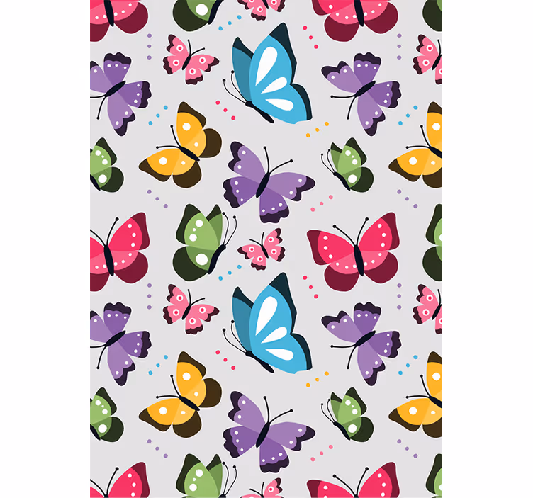 Animals wallpaper colorful flying butterflies - TenStickers