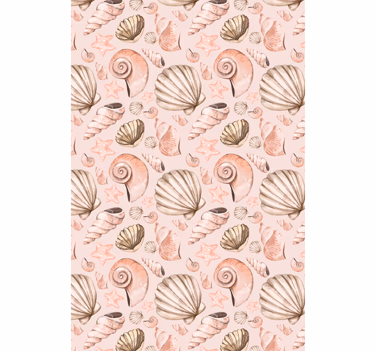 Animals wallpaper in soft pastel seashells - TenStickers