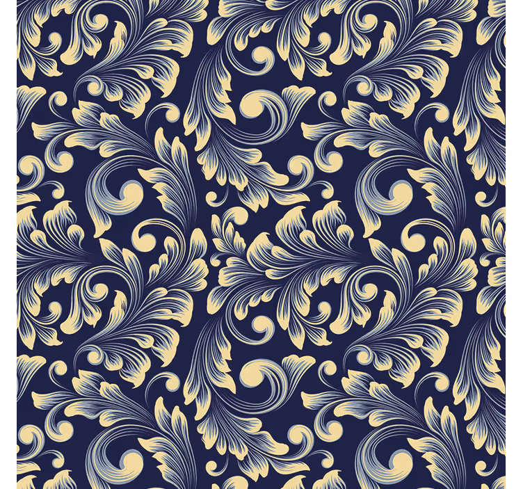 Wall paper in bedroom gilded botanical design - TenStickers