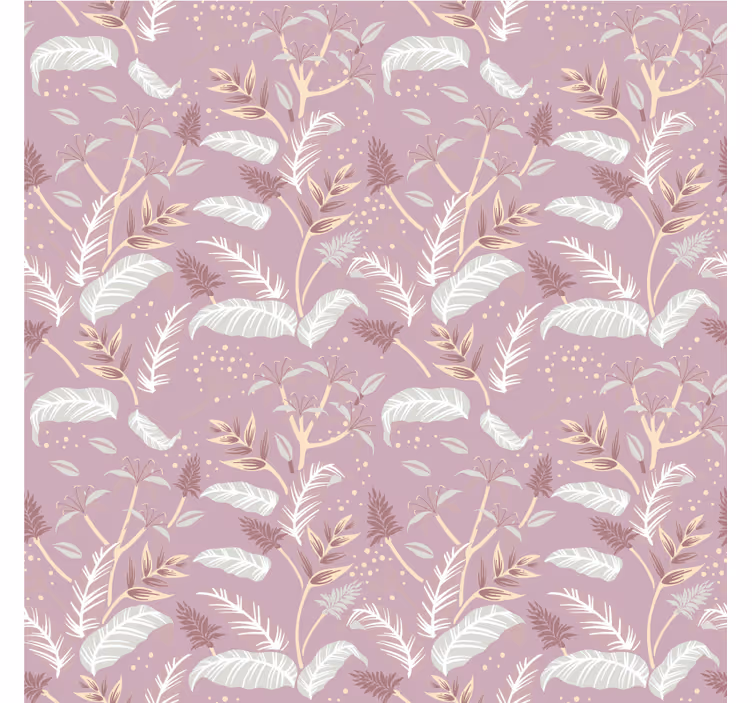 Wall paper in bedroom botanical leaf design - TenStickers