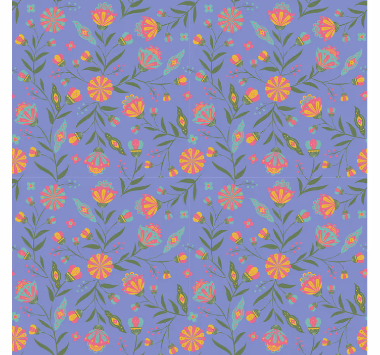 Wall paper in bedroom floral pattern design - TenStickers