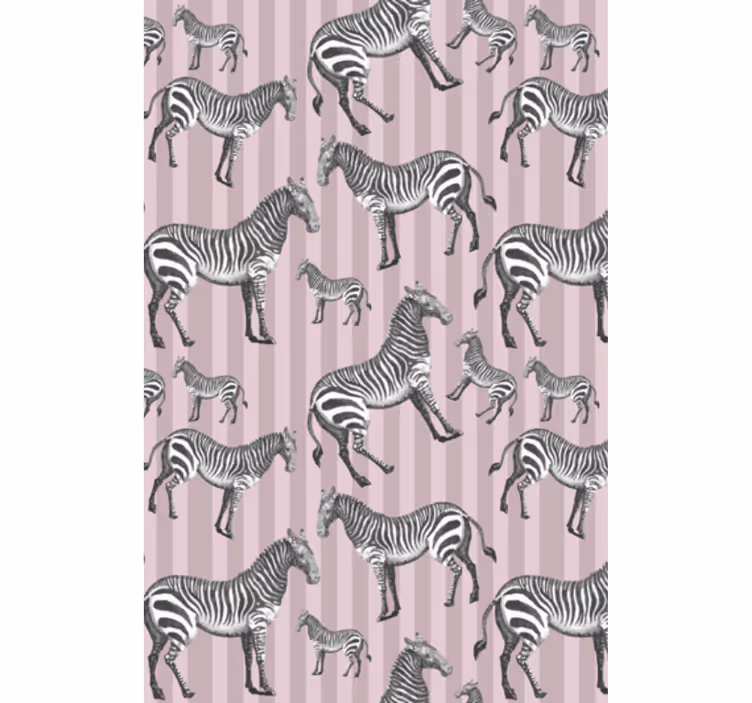 Animals wallpaper vintage zebra illustration design - TenStickers