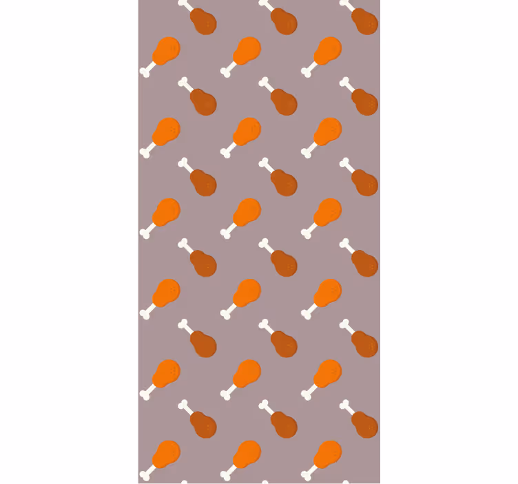 Animals wallpaper featuring seamless chicken leg pattern - TenStickers