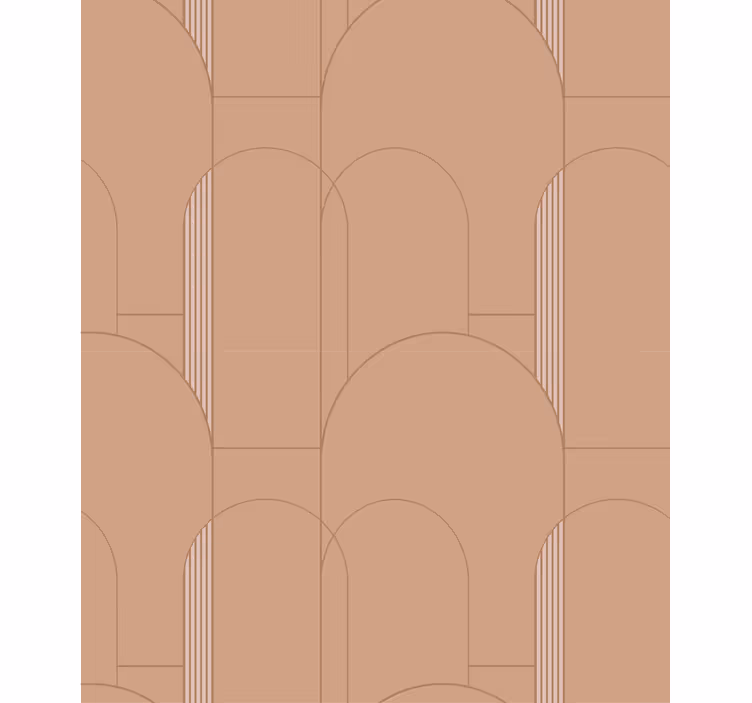 Wallpaper for dining area terracotta geometric design - TenStickers