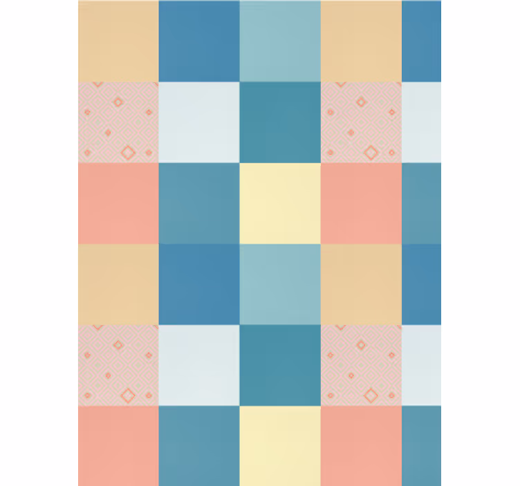 Wallpaper for dining area patchwork colorful retro design - TenStickers