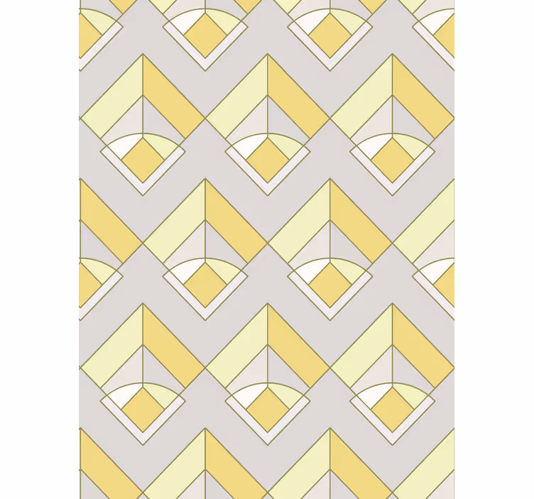 Wallpaper geometric yellow and gray design - TenStickers